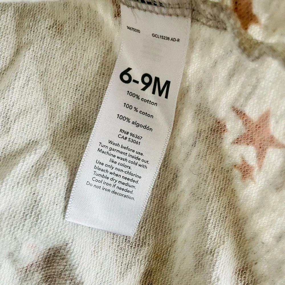 6-9M gray dress with rose gold stars and matching diaper cover